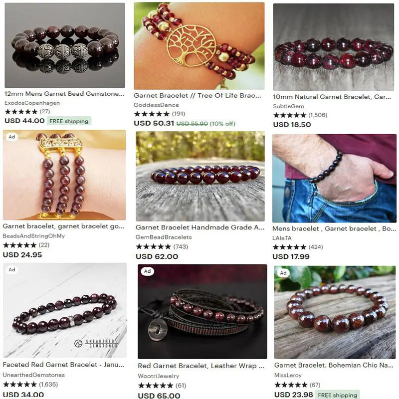 Natural Gems Stone Dark Red Garnet Round Beads For Jewelry Making Strand 15 " DIY Bracelet Necklace 6mmm 8mm 10mm