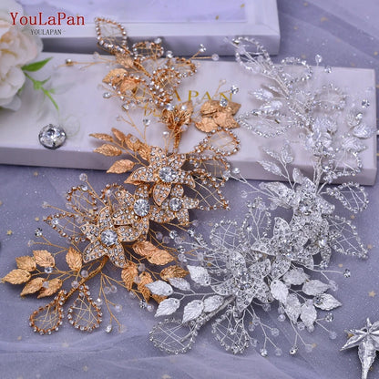 YouLaPan HP282 Flower Girl Wedding Hair Accessories Pageant Crown and Tiara Jewelled Headband Diamond Headpiece for Women