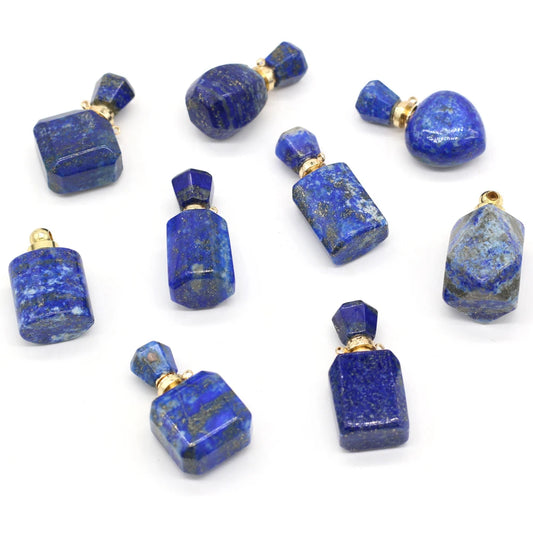 2021 New Style Hot Sale Natural Stone Perfume Bottle Pendant Irregular Lapis lazuli For Jewelry Making DIY Necklace Accessory