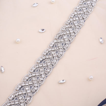 SESTHFAR With Rhinestones Belt Handmade Wedding Dresses Belt Marriage Bridal Ribbion Belts Sash For Dresses Accessories