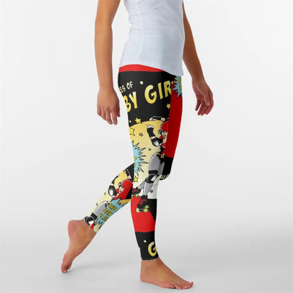 Qickitout 12% Spandex Fashion Cartoon Ice Cream God Horse Skull Digital Printed Legging Womens Star Stretch Pants