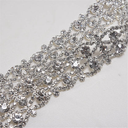 Real Photo Rhinestones Bridal Bbelt Diamond  Wedding Dress Belt Crystal Satin Wedding Sash for wedding dress accessories