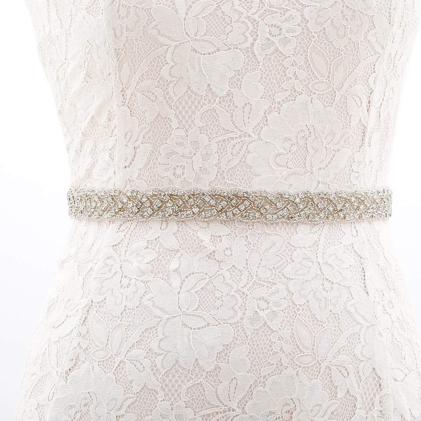 SESTHFAR With Rhinestones Belt Handmade Wedding Dresses Belt Marriage Bridal Ribbion Belts Sash For Dresses Accessories