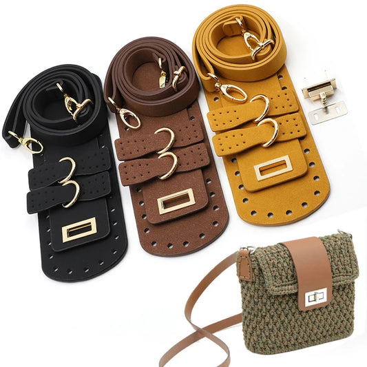 Handmade Diy Bags Accessories Parts With Bag Bottom Bag Cover Shoulder Strap Leather Replacement  For Women Crossbody Bags