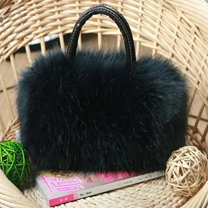 Luxury Plush Fluffy Long Handbag Women Crossbody Pouch Evening Party Prom Purse