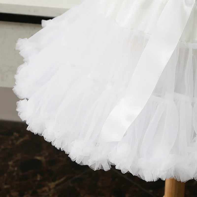 HOT Petticoats Lolita Cosplay Bridal Crinoline Lady Girls Underskirt for Party White Black Ballet Dance Skirt Tutu