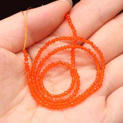 Beads 2MM Natural Semi-Precious Stone Spinel Orange Red Loose Bead for Girls Jewelry Making DIY Bracelet Necklace Waist Beads