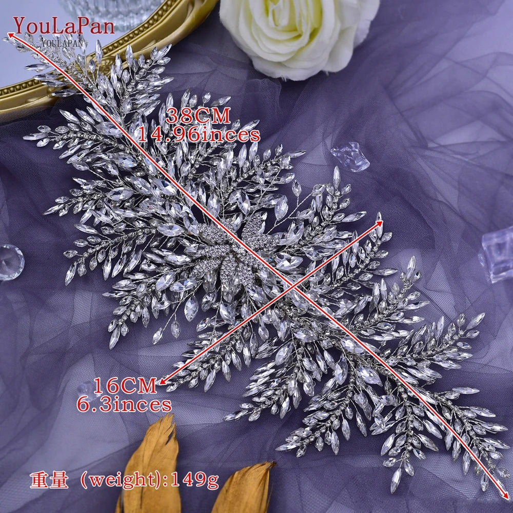 YouLaPan HP420 Wedding Accessories Bridal Headpieces Luxurious Banquet Jewelry Headdresses Bride Tiara and Crown Flower Headband