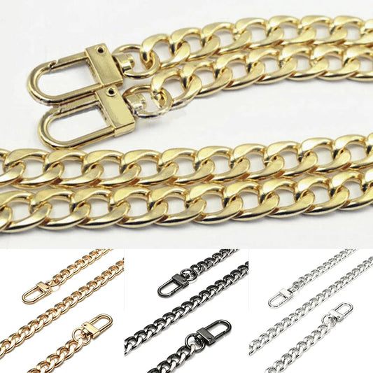 20/40/60/80/100/120cm Metal Chain DIY Gold Silver Bag Strap Replacement Purse Chain Shoulder Bag Straps for Small Handbag