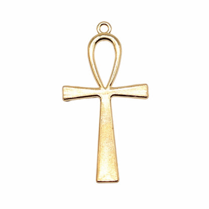 WYSIWYG 4pcs 52x28mm 3 Colors Egyptian Ankh Life Symbol Big Ankh Cross Charm Ankh Cross Pendant