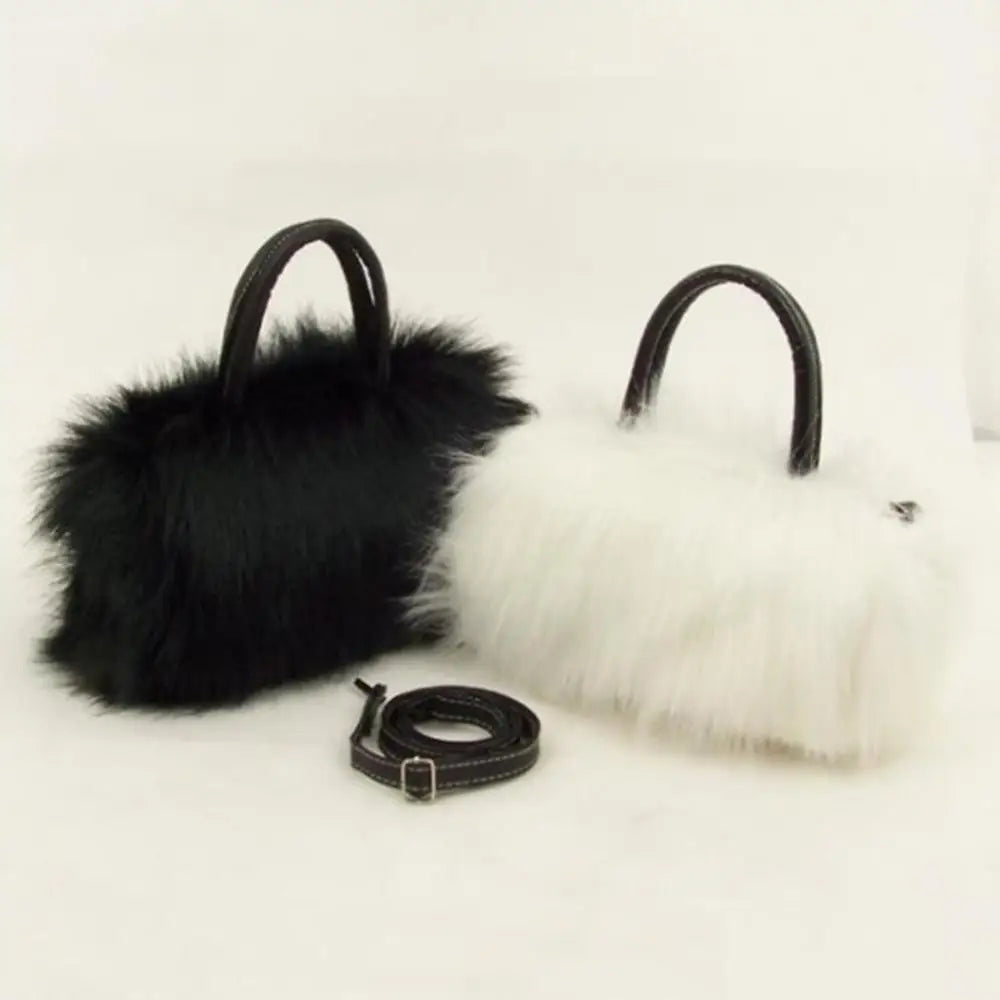 Luxury Plush Fluffy Long Handbag Women Crossbody Pouch Evening Party Prom Purse