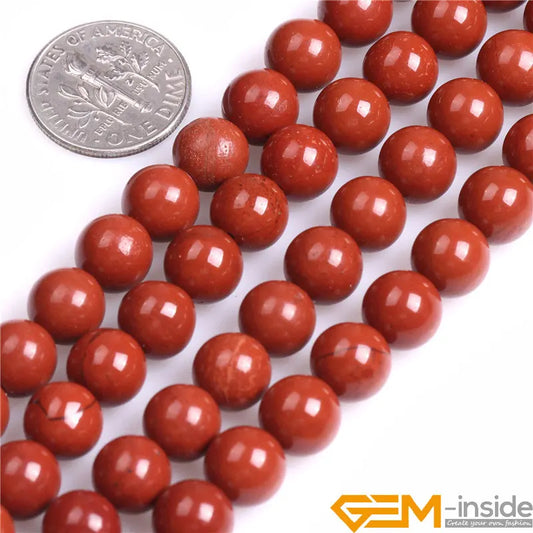 Round Red Jaspers Beads natural stone beads DIY loose beads for jewelry making Strand 15" Free Shipping