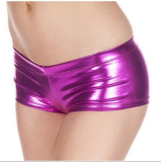 Pole dancing club show clothing patent leather shorts sexy boxer shorts new