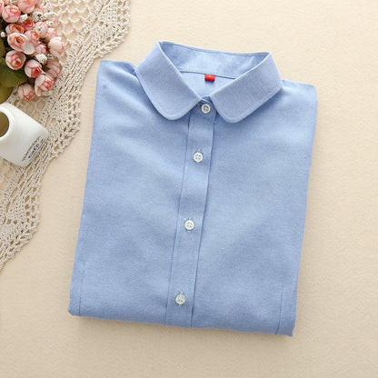 Brand Women Blouse 2023 New Casual Long Sleeved Cotton Oxford White Shirt Woman Office Plus Size Shirts Blusas Feminine Blouses