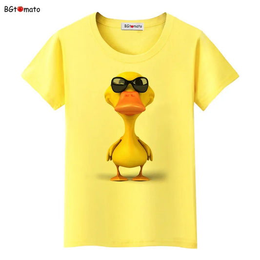 BGtomato New style cool Little yellow duck 3D T Shirts Woman's funny Design cute Animal Shirts Brand good quality casual tops