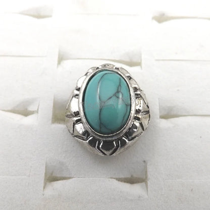 Vintage Style Semi-precious Stone Adjustable Rings Free Shipping 24pcs Wholesale