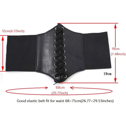 Corset Wide Belts For Women Pu Leather Slimming Body Waistband Female Shaping Girdle Elastic Waist Belt Cummerbunds