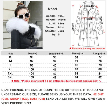 winter jacket women 2019 female coat Hooded Slim Outwear woman long parka Faux fox fur Cotton Padded abrigos mujer invierno