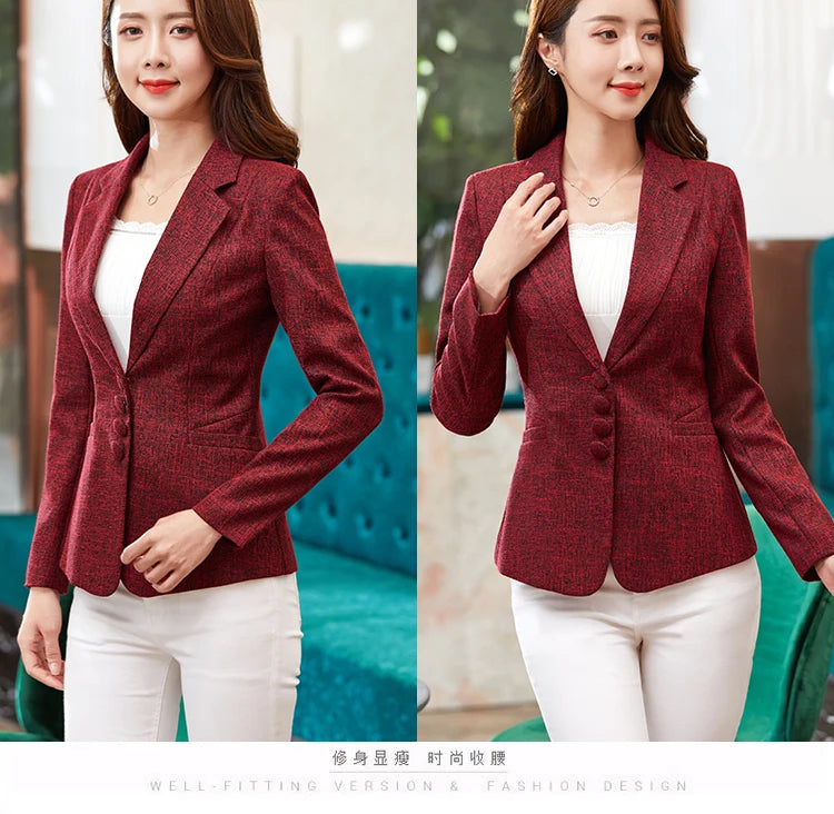 The New high quality Autumn Spring Women's Blazer Elegant fashion Lady Blazers Coat Suits Female Big S-5XL code Jacket Suit T956