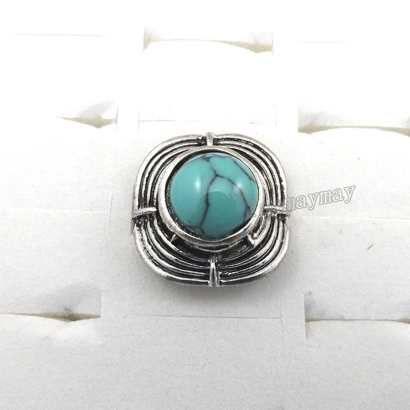 Vintage Style Semi-precious Stone Adjustable Rings Free Shipping 24pcs Wholesale