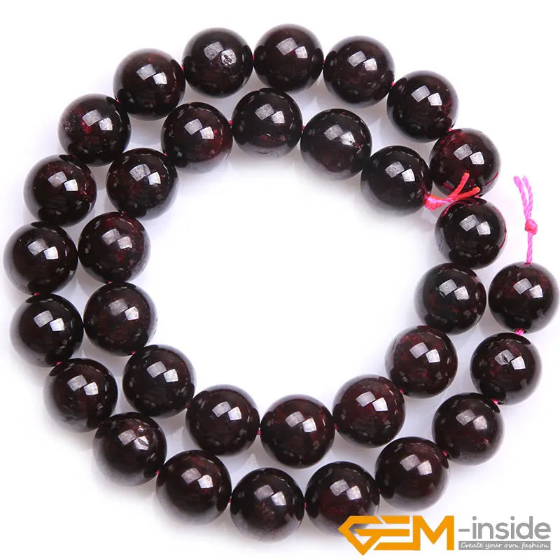 Natural Gems Stone Dark Red Garnet Round Beads For Jewelry Making Strand 15 " DIY Bracelet Necklace 6mmm 8mm 10mm