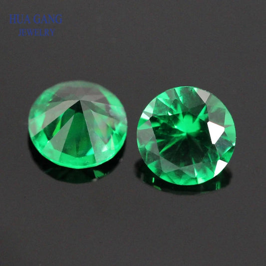 Green Nano Round 2.6~12mm Semi Precious Stone Brilliant Cut Nano High Temperature Resistance Synthetic Gems For Jewelry