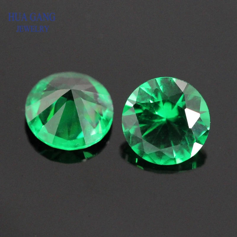 Green Nano Round 2.6~12mm Semi Precious Stone Brilliant Cut Nano High Temperature Resistance Synthetic Gems For Jewelry