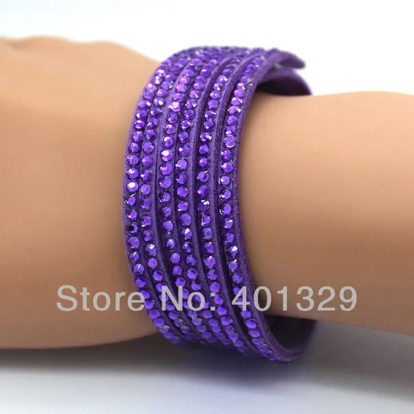 TYO Popular Purple Leather Bracelet Woman! Good Fashion Jewelry Classic Bangles Free Shipping! Wholesale!