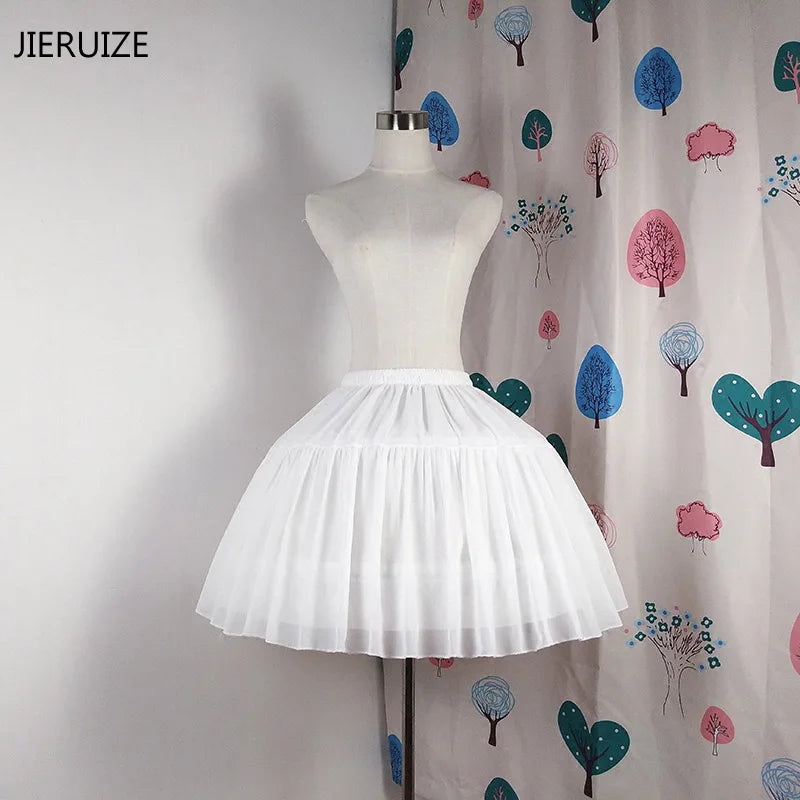 Short Dress Cosplay Petticoat Ball Gown Underskirt Chiffon Tow Bones Lolita Petticoat Ballet Rockabilly Crinoline