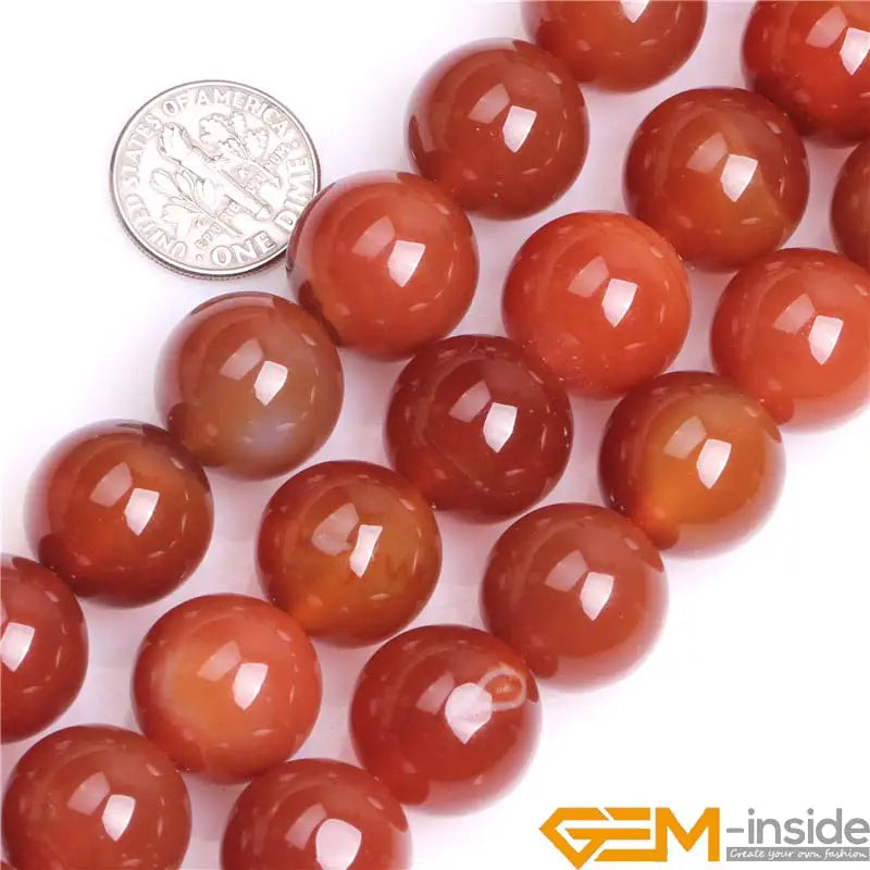 Natural Red Carnelian Round Beads For Jewelry Making Strand 15inch Loose DIY Bracelet Necklace 6mm 8mm 10mm