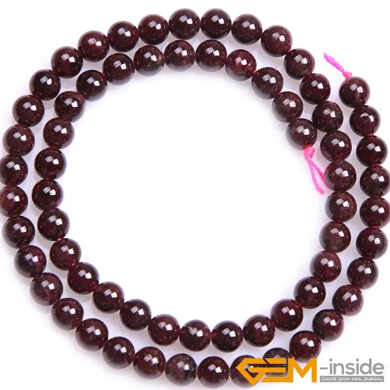 Natural Gems Stone Dark Red Garnet Round Beads For Jewelry Making Strand 15 " DIY Bracelet Necklace 6mmm 8mm 10mm