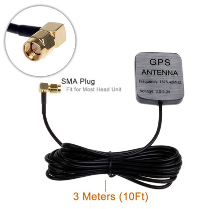 Right Angle SMA Male Plug GPS Active Antenna Aerial Connector Cable for Car Dash DVD Head Unit Stereos