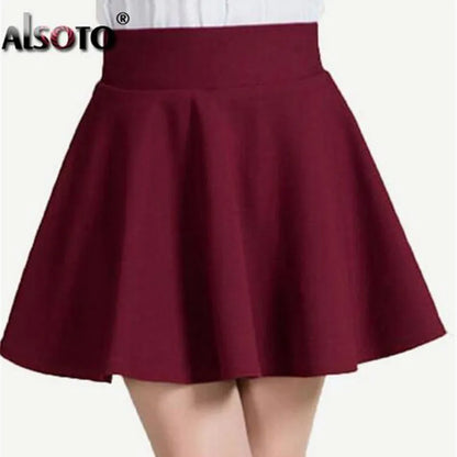 ALSOTO Summer and winter Skirt for Women Fashion Skirts Womens High Waist Sexy mini faldas jupe Black and Red Saia pleated skirt