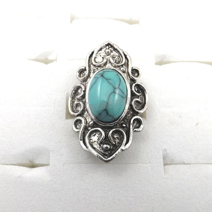 Vintage Style Semi-precious Stone Adjustable Rings Free Shipping 24pcs Wholesale