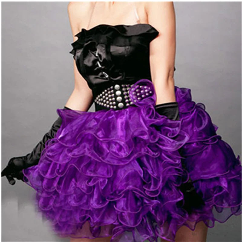 6Colors Extra Fluffy Teenage Girl Adult Women Pettiskirt Pleated Tutu Skirt Candy Color Party Dance Bubble Skirt Christmas Gifts