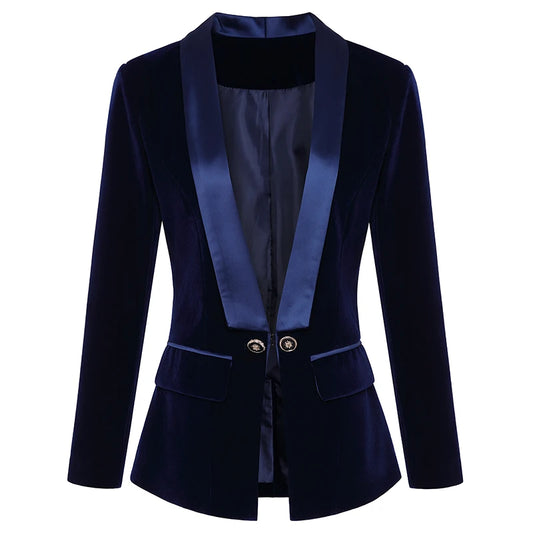 HIGH QUALITY Newest Runway 2024 Designer Blazer Women's Long Sleeve Velvet Blazer Jacket Outer Wear