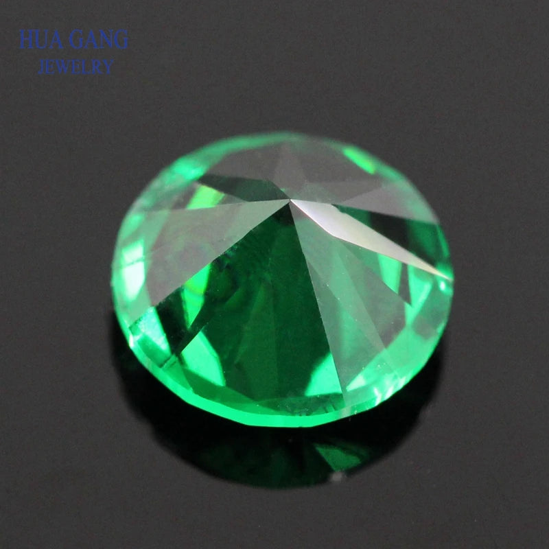 Green Nano Round 2.6~12mm Semi Precious Stone Brilliant Cut Nano High Temperature Resistance Synthetic Gems For Jewelry