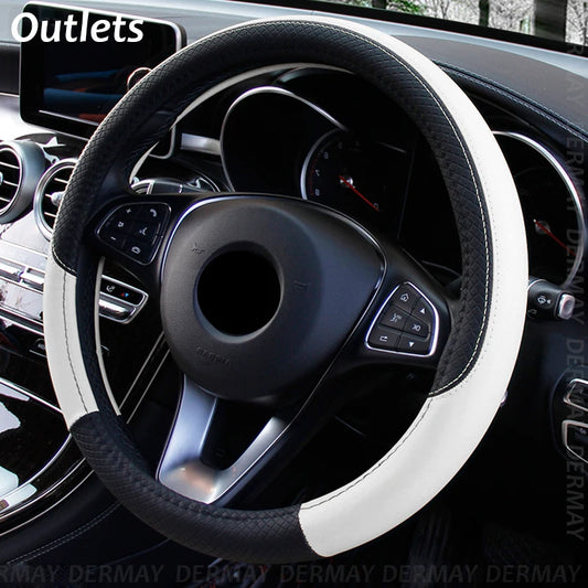 2019 New Car Steering Wheel Cover for 37-38CM Leather Breathable Fabric Braid Car Steering-Wheel Cover Auto Interior Accessories