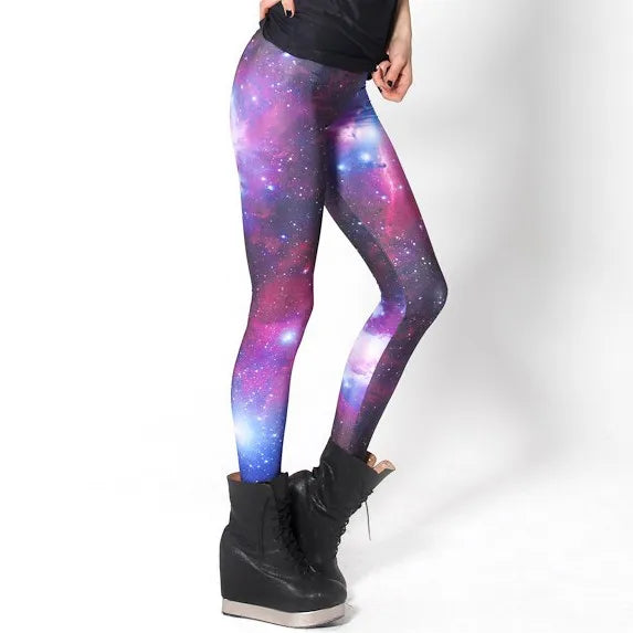 Fashion   Women Galaxy Leggings,Space Print Pants BLACK Black Milk Leggings FREE SHIPPING GL-01