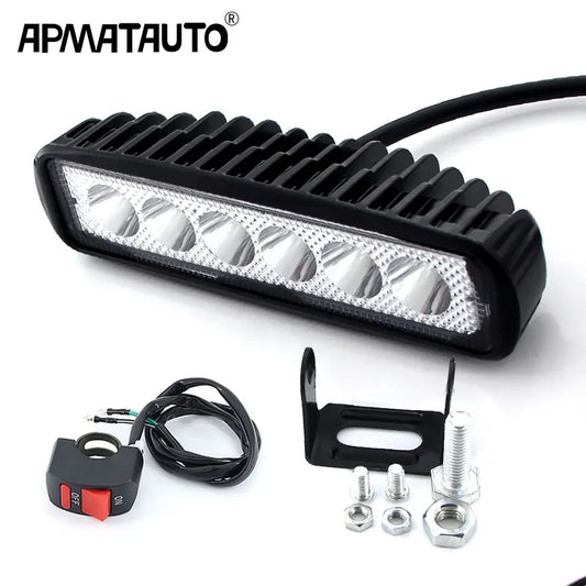 1pcs LED Work Light Bar 18W For Motorcycle Car Truck Boat Tractor Working Light Off Road Work Lamp Motorbike Driving LED Lights