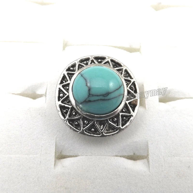 Vintage Style Semi-precious Stone Adjustable Rings Free Shipping 24pcs Wholesale