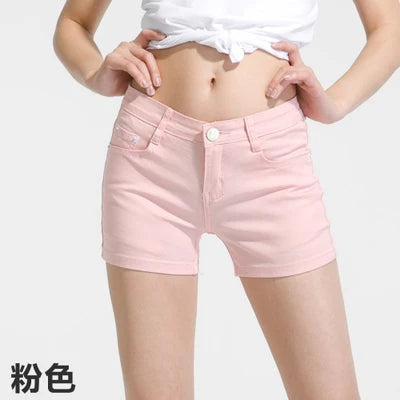 New Summer Womens Casual Jeans Shorts Ladies Solid White Black Denim Shorts Female Slim Leisure Denim Shorts Feminino