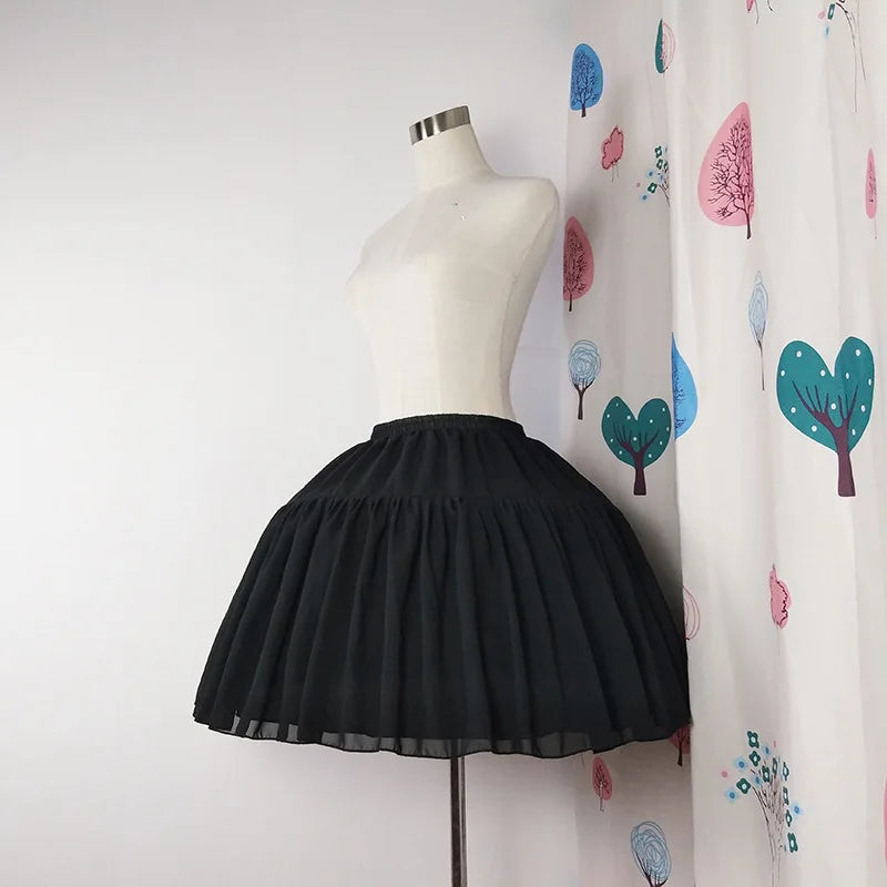 Short Dress Cosplay Petticoat Ball Gown Underskirt Chiffon Tow Bones Lolita Petticoat Ballet Rockabilly Crinoline