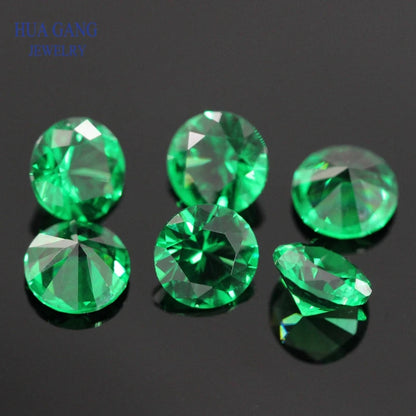 Green Nano Round 2.6~12mm Semi Precious Stone Brilliant Cut Nano High Temperature Resistance Synthetic Gems For Jewelry