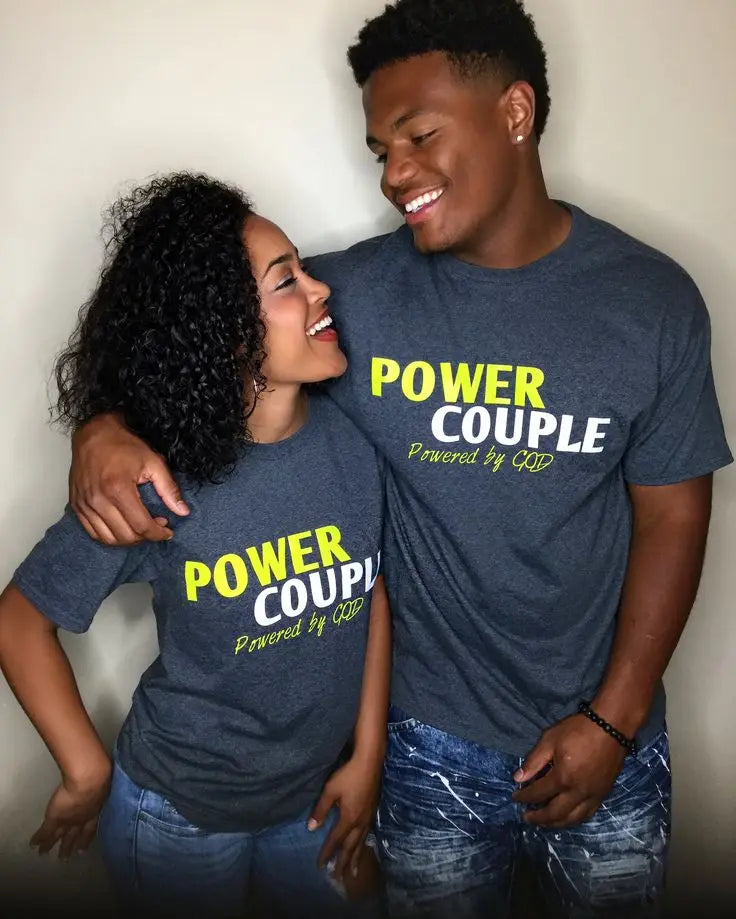 2024 Valentines 's Day Gift Sweet Couple T Shirt Summer Women POWER COUPLE Short Sleeve T Shirts Funny Letter Tee Tops Lover Tee