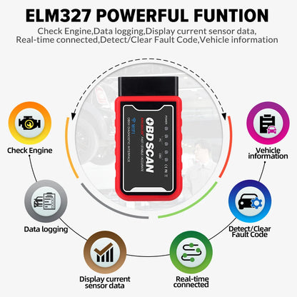 ELM327 V1.5 PIC18F25K80 Chip Dual Board WIFI/BT OBD2 Code Reader ELM327 OBDII Diagnostic Tool for Android/IOS Phone PK ICAR 2