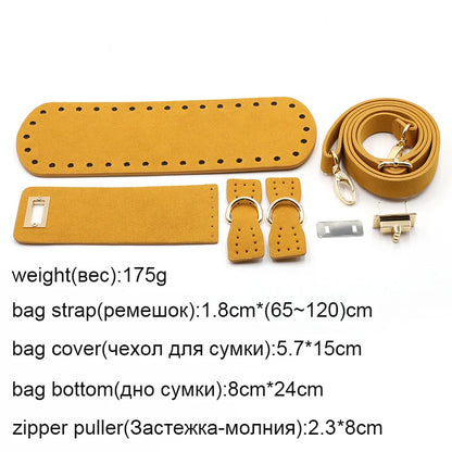 Handmade Diy Bags Accessories Parts With Bag Bottom Bag Cover Shoulder Strap Leather Replacement  For Women Crossbody Bags