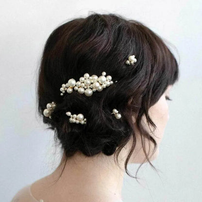 5 PCSt Simulated Pearl Hair Pins Clips and Comb For Women Flowers Hair Combs Wedding Bridal Party Hair Jewelry For Gift  Women