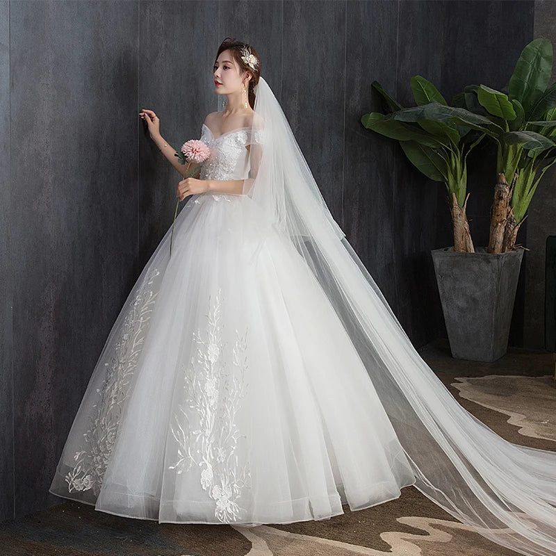 Wedding Dress 2023 New Sexy V-neck Ball Gown Princess Vintage Wedding Dresse Luxury Lace Wedding Gowns Plus Size