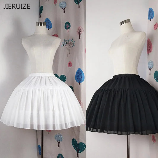 Short Dress Cosplay Petticoat Ball Gown Underskirt Chiffon Tow Bones Lolita Petticoat Ballet Rockabilly Crinoline